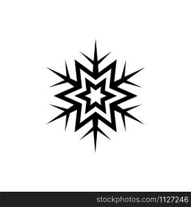 Snowflake vector icon. Black snowflake icon isolated on white background. Snowflake vector icon. Black snowflake icon