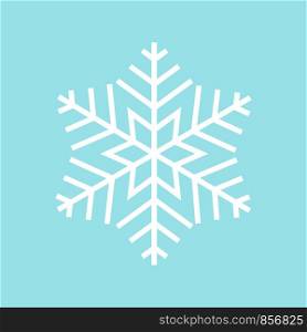Snowflake - vector icon. White snowflake in blue background.. Snowflake - vector icon. White snowflake in blue background
