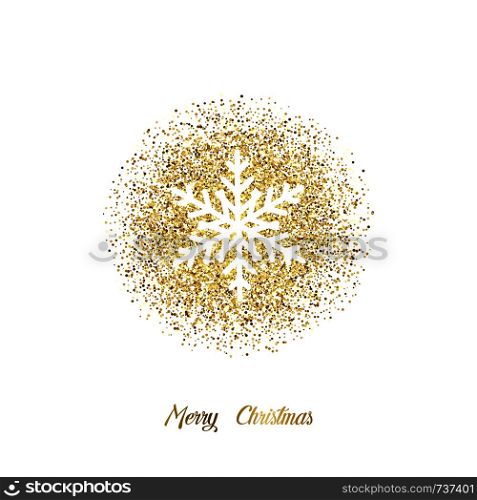 Snowflake - Vector illustration. Christmas design. Snowflake with confetti on blank background. Merry Christmas