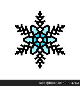 snowflake winter color icon vector. snowflake winter sign. isolated symbol illustration. snowflake winter color icon vector illustration