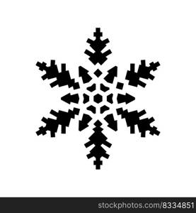 snowflake winter glyph icon vector. snowflake winter sign. isolated symbol illustration. snowflake winter glyph icon vector illustration