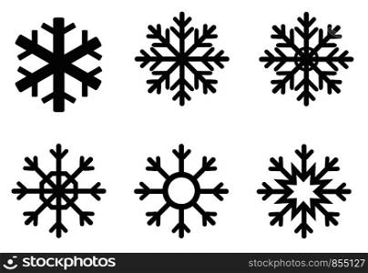 snowflake winter icon on white background. flat style. snowflake icon for your web site design, logo, app, UI. various winter snowflakes. set of vector snowflakes.