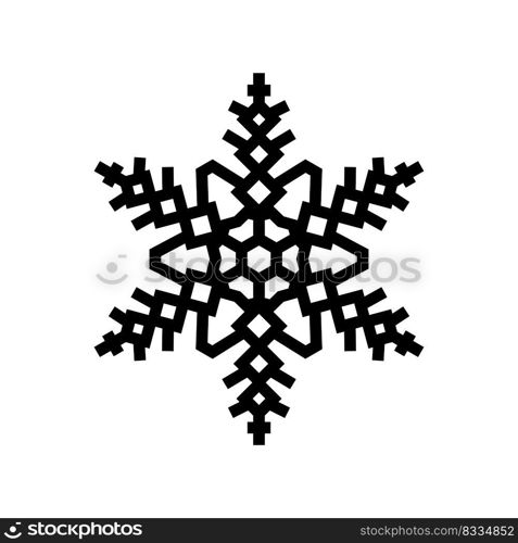 snowflake winter line icon vector. snowflake winter sign. isolated contour symbol black illustration. snowflake winter line icon vector illustration