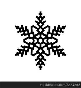 snowflake winter line icon vector. snowflake winter sign. isolated contour symbol black illustration. snowflake winter line icon vector illustration