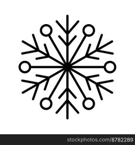 snowflake winter of isolated icon silhouette on white background vector illustration. perfect for all project. Hand drawn vector line winter snowflake of isolated icon silhouette on white background illustration. perfect for all design