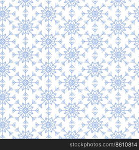 Snowflake winter seamless pattern. Vector illustration. Merry Christmas, seasonal concept.