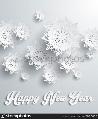 Snowflakes background for winter and New Year, christmas theme. Snow, christmas, snowflake background, snowflake winter. 3D paper snowflakes. Happy New Year. Silver snowflake. Snowflakes shadow