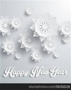 Snowflakes background for winter and New Year, christmas theme. Snow, christmas, snowflake background, snowflake winter. 3D paper snowflakes. Happy New Year. Silver snowflake. Snowflakes shadow