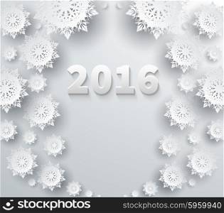 Snowflakes background for winter and new year, christmas theme. Snow, christmas, snowflake background, snowflake winter. 3D paper snowflakes. Happy New Year 2016. Silver snowflake. Snowflakes shadow