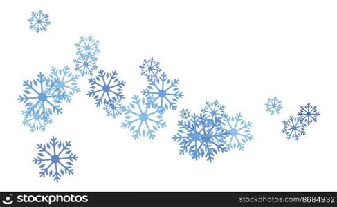Snowflakes background snowfall vector flat design template