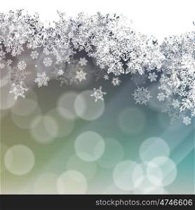 Snowflakes Background with Isolated Side