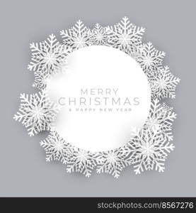 snowflakes frame for merry christmas festival background 