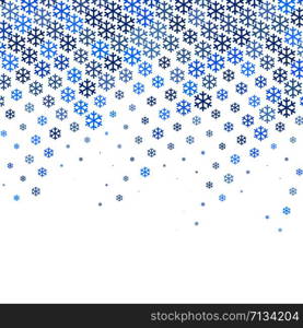 Snowflakes gradient Christmas or New Year abstract background with halftone style