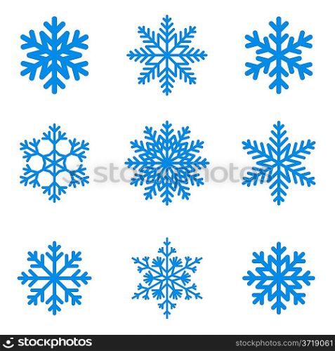 Snowflakes icon collection. Vector shape.