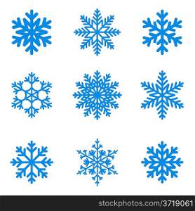 Snowflakes icon collection. Vector shape.