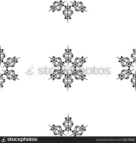 Snowflakes in ethnic style. Seamless pattern. Symmetrical arrangement. For winter, New Year, Christmas projects. Snowflakes in ethnic style. Symmetrical arrangement. Seamless pattern