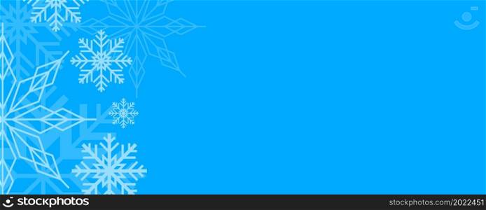 Snowflakes landscape Christmas banner design template
