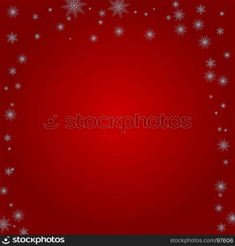 snowflakes on a red background. Red winter abstract background. Christmas background with snowflakes. Vector.