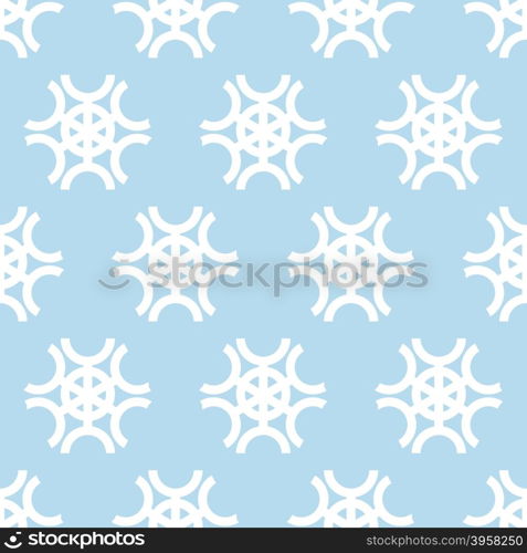 Snowflakes on blue background seamless pattern. Winter Vector ornament snowfall. Retro Background for fabrics&#xA;