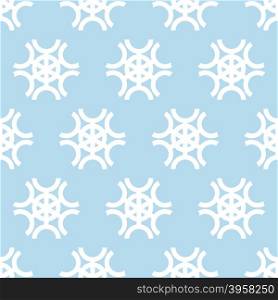 Snowflakes on blue background seamless pattern. Winter Vector ornament snowfall. Retro Background for fabrics&#xA;