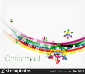 Snowflakes on wave line, Christmas and New Year background. Snowflakes on wave line, Christmas and New Year background or greeting card