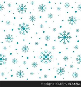 Snowflakes on white background christmas seamless pattern. Vector illustration.