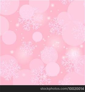 Snowflakes Pattern on Pink Background. Winter Christmas Decorative Texture.. Snowflakes Seamless Pattern on Pink Background. Winter Christmas Decorative Texture