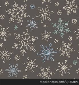 Snowflakes seamless background vector image
