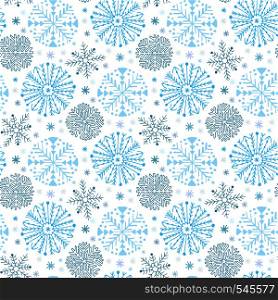 Snowflakes seamless pattern. Winter background decoration. Christmas and New Year design wrapping paper design. Snowflakes seamless pattern. Winter background decoration. Christmas and New Year design wrapping paper design.