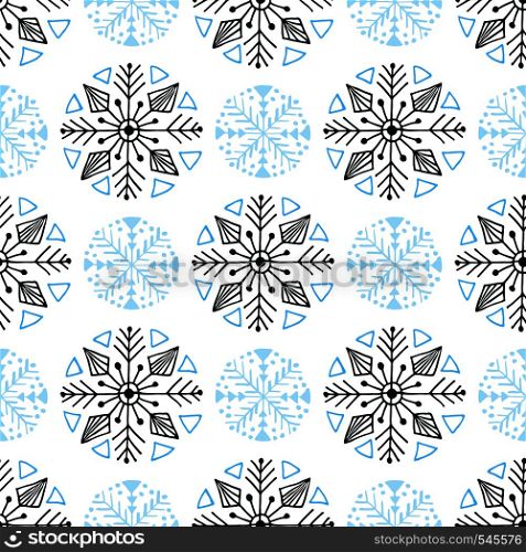 Snowflakes seamless pattern. Winter background decoration. Christmas wrapping paper. Snowflakes seamless pattern. Winter background decoration. Christmas wrapping paper.