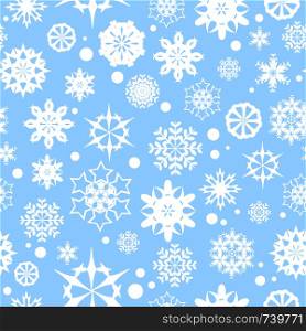 Snowflakes seamless vector pattern. Texture for wallpapers, pattern fills, web page backgrounds