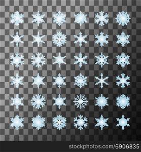 Snowflakes template collection. Design element for cover, greeting card, printing products, party flyer, presentation, brochures or booklet. Vector illustration.. Snowflakes template collection