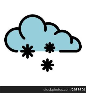 Snowing cloud icon. Outline snowing cloud vector icon color flat isolated. Snowing cloud icon color outline vector