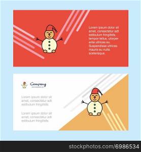 Snowman abstract corporate business banner template, horizontal advertising business banner.