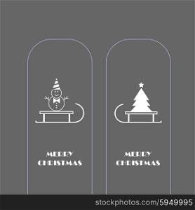 snowman and Christmas tree vector icons. snowman and Christmas tree vector icons.