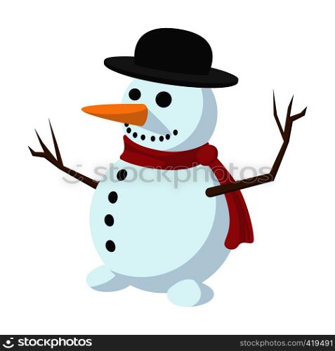 Snowman cartoon icon isolated on a white background. Snowman cartoon icon