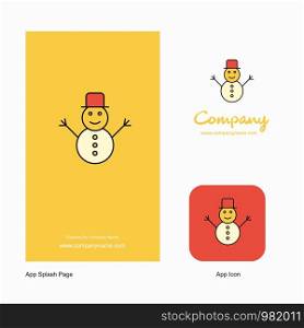 Snowman Company Logo App Icon and Splash Page Design. Creative Business App Design Elements