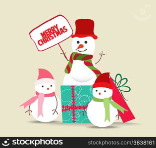 snowman family christmas card