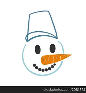 Snowman hand drawn for winter design