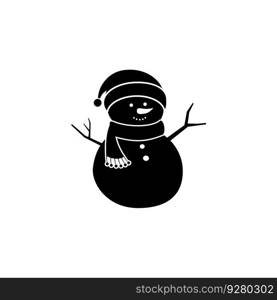 Snowman icon design template vector silhouette isolated illustration