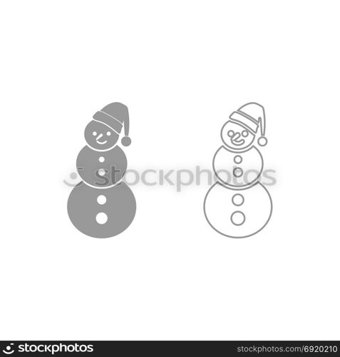 Snowman icon. Grey set .. Snowman icon. It is grey set .