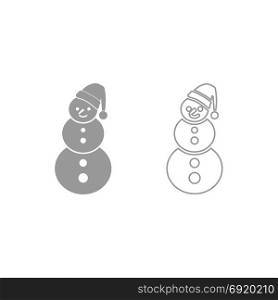 Snowman icon. Grey set .. Snowman icon. It is grey set .
