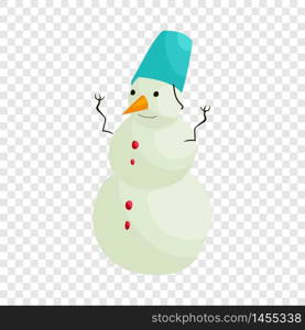 Snowman icon in cartoon style isolated on background for any web design. Snowman icon, cartoon style