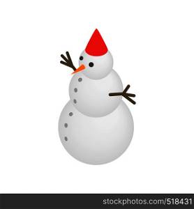 Snowman icon in isometric 3d style on a white background. Snowman icon, isometric 3d style