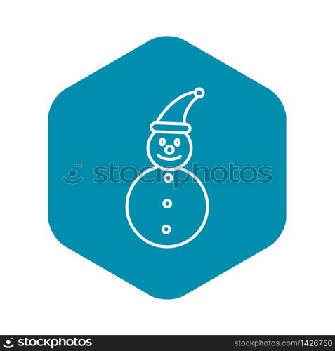 Snowman icon. Outline snowman vector icon for web design isolated on black background. Snowman icon, outline style