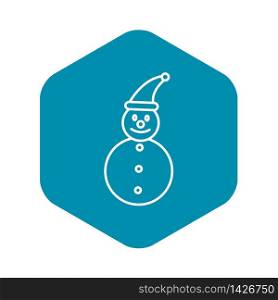 Snowman icon. Outline snowman vector icon for web design isolated on black background. Snowman icon, outline style