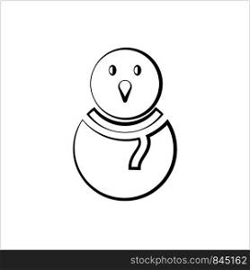 Snowman Icon, Snow Man Icon Vector Art Illustration