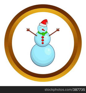 Snowman in cartoon style isolated on white background vector illustration. Snowman vector icon