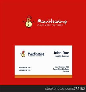 Snowman logo Design with business card template. Elegant corporate identity. - Vector