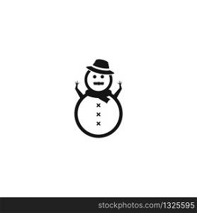 snowman logo vector icon template design